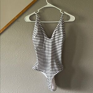 Striped One-Piece Swimsuit size L